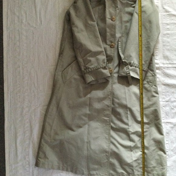 London Fog weather ware trench coat beige 8p pre-loved long coat with hoody - Picture 2 of 7